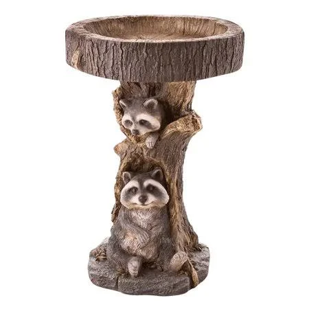 Tuscom Beautiful Sunflower Bird Bath Brown Pedestal Handmade for Outdoor - Size: One Size