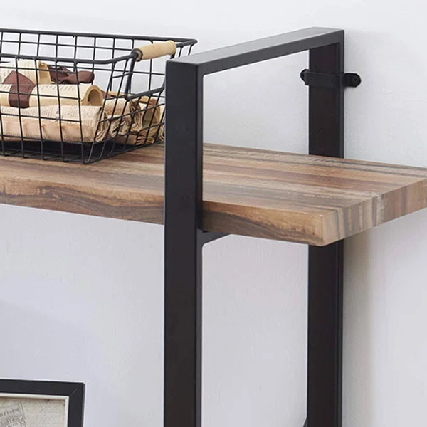 Ou0026K Furniture 4 Tier Bookcases and Book Shelves, Industrial Vintage Metal and Wood Bookcases Furniture