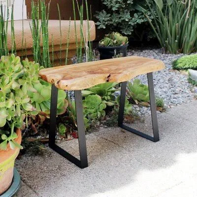 Foundry Select Cothren Live Edge Wood Bench - Beige