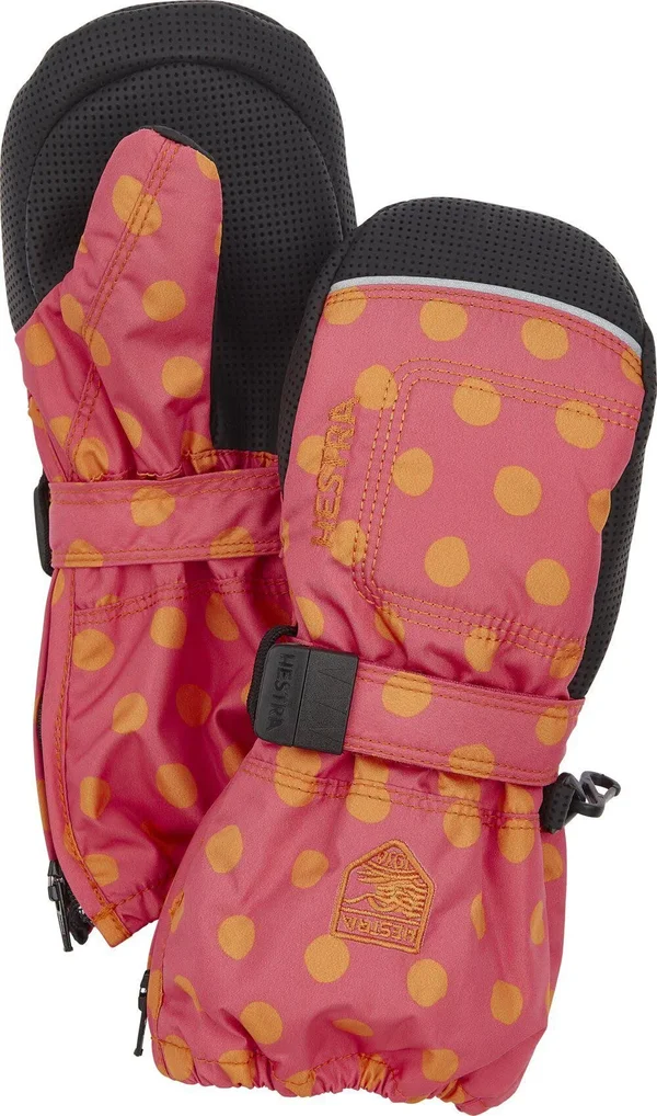 Hestra Baby Zip Long Mitten - Toddlers& Pink Print, 4