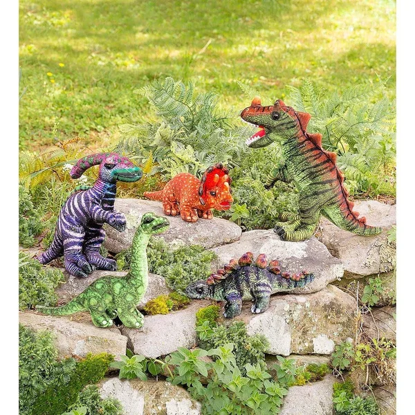 HearthSong - Colorful Dino Stuffed Animal Collection for Kids