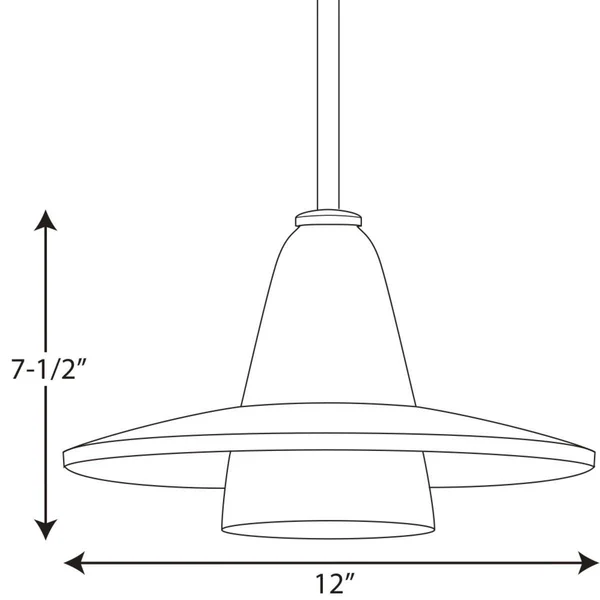 Progress Lighting P5011-09 Glass Brushed Nickel Pendant Light