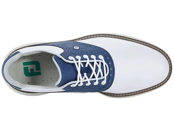 FootJoy Men's Traditions Golf Shoe - White/Navy, 8