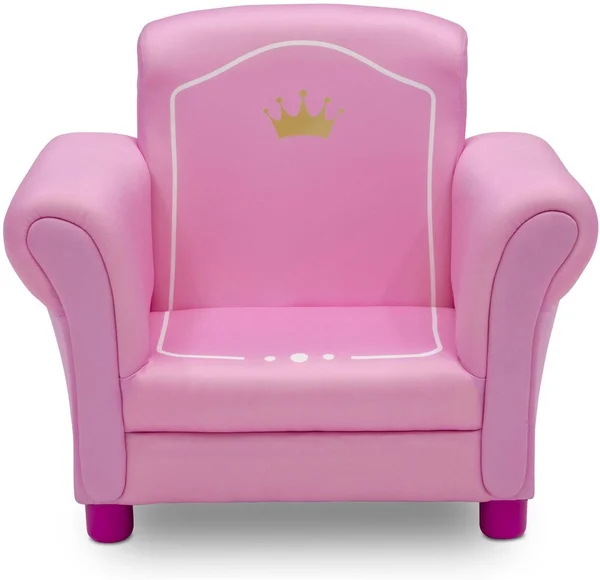 Delta Children Princess Crown Kids Upholstered Chair - White/Pink