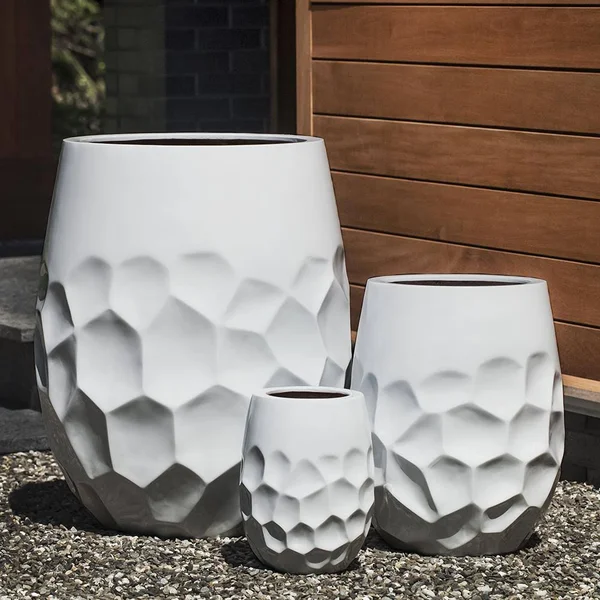 Prism Tall Planter Campania International Color: Glossy White, Size: 11x22 H x 8.75x22 W x 8.75x22 D
