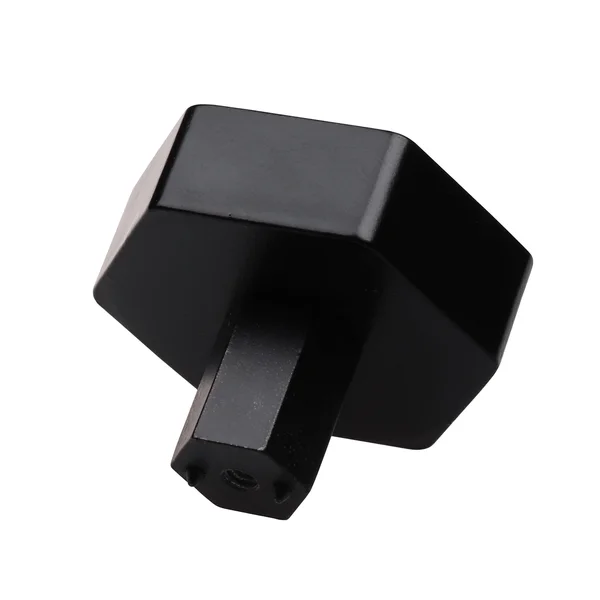 GlideRite 10-Pack 1-1/2 inch Solid Hexagon Cabinet Knob Matte Black