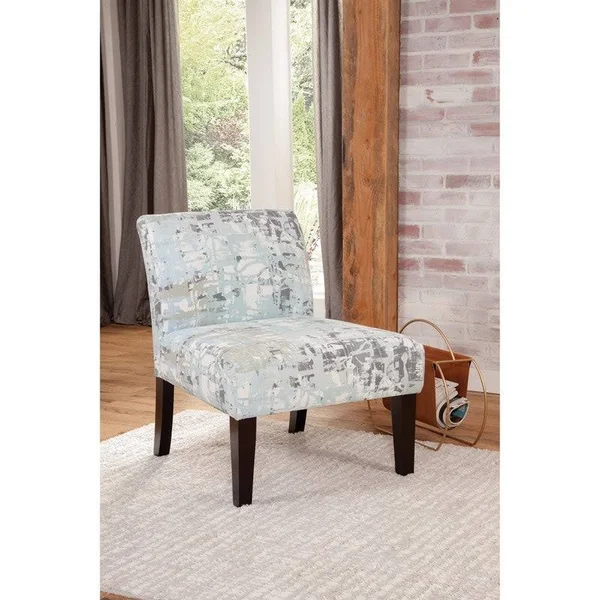 Armless Slipper Accent Chair - Midnight Scroll, Blue