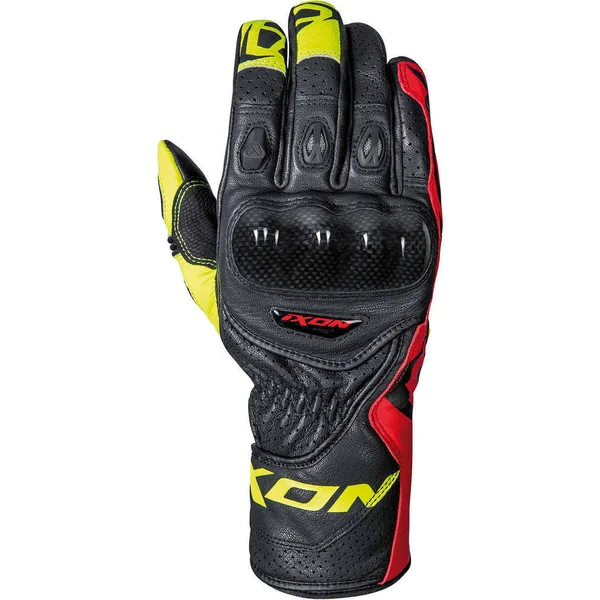 Ixon RS Circuit-R Motorcycle Gloves, black-red-yellow, Size M