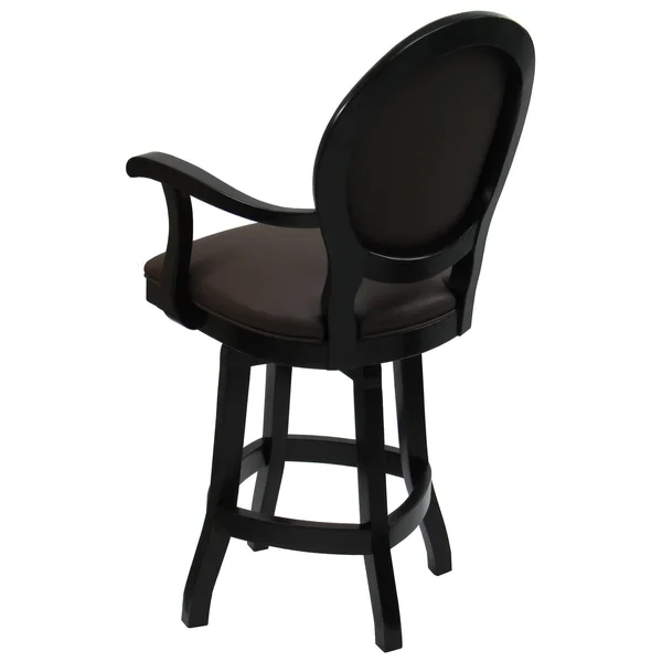 Tobias Designs 30x22 Swivel Solid Wood Bar Stool in Black Leatherette