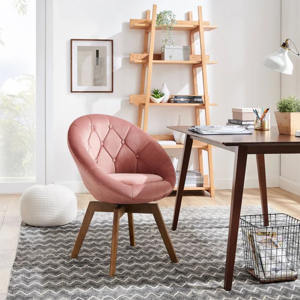 Carson Carrington KALLAX Velvet or PU Tufted Round Swivel Accent Chair - 27.19x22W x 24.03x22D x 33.88x22H - Grey Velvet