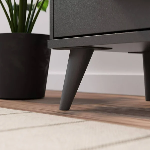 Rest Haven Mid-Century Modern 2 Drawer Nightstand - Gray - Gray
