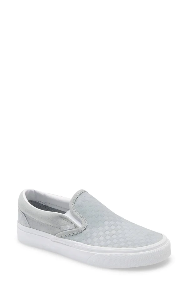 Vans Emboss Mini Check Classic Slip-On (Mirage Gray/True White)