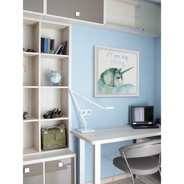Marmont Hill Blue Unicorn Dreams II Framed Wall Art - Size: 32 x 32