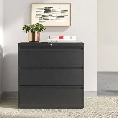Harietta Lateral Filing Cabinet Upper Square Color: Black