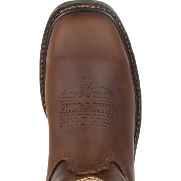 Georgia Boot Men's Amp LT Logger Low Heel Waterproof Work Boot, GB00270, Brown