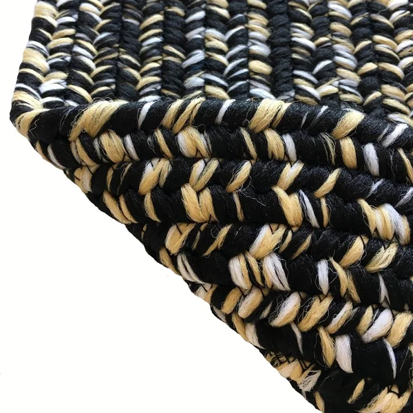 Capel Rugs Team Spirit 0301 Oval Braided Rug - Black Gold - 2& x 3&