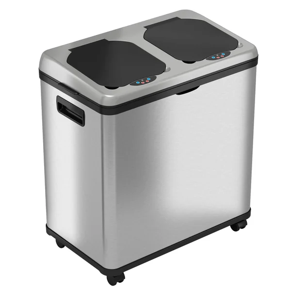 iTouchless Dual Compartment Touchless Trash Can Recycle Bin : 16 Gallon Stainless Steel