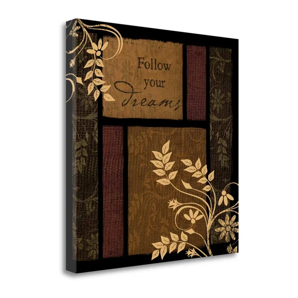 Tangletown Fine Art Follow Your Dreams by Jennifer Pugh - Giclee Print on Wrap Canvas, 24x24x22