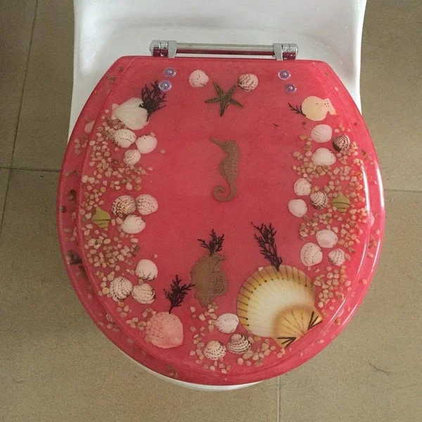 Jewel Shell Toilet Seat, Beige