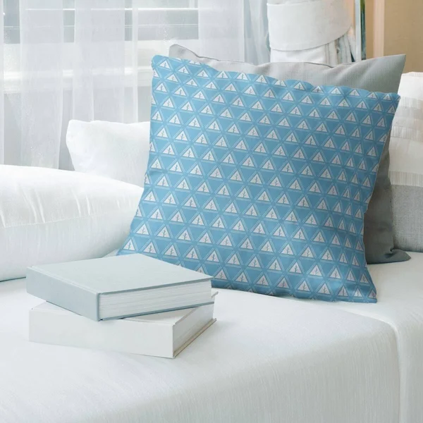 Cool Tone Minimalist Tree Pattern Throw Pillow - 26 x 26 - Teal - Linen