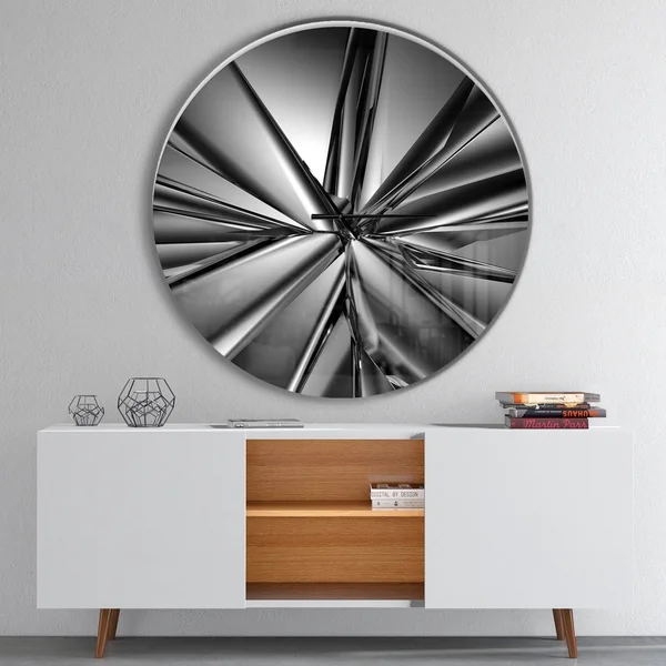 Designart &Futuristic Crystal Background& Oversized Modern Wall Clock - 29 in. Wide x 29 in. High