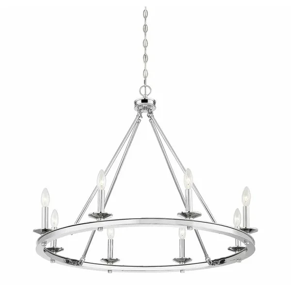 Aramis 8-Light Wagon Wheel Chandelier Finish: Satin Nickel