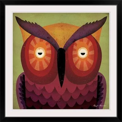 &Owl Wow& by Ryan Fowler Painting Print Great Big Canvas Format: Black Frame, Size: 28x22 H x 28x22 W x 1x22 D