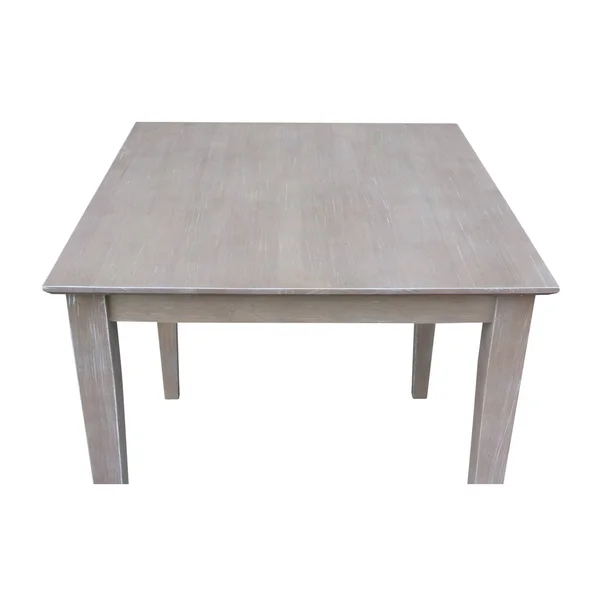 International Concepts Solid Wood Top Table - Dining Height, Washed Gray Taupe