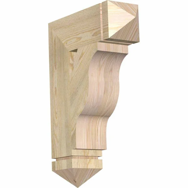 Ekena Millwork 6x22W x 20x22D x 28x22H Funston Arts & Crafts Rough Sawn BRACKET - Douglas Fir