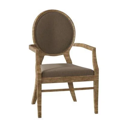 Oakridge Upholstered King Louis Back Arm Chair Fairfield Chair Body Fabric: 8789 Pewter, Frame Color: Rustic Portobello