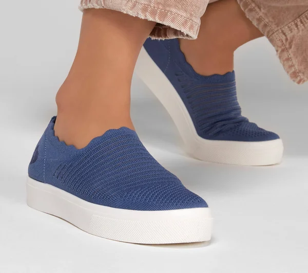 Skechers Women's Poppy Breezy Street Slip-On Sneaker, Blue