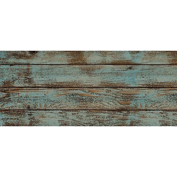 Foflor Dark Painted Floor 25x22 x 60x22 Kitchen Mat in Aqua/Brown