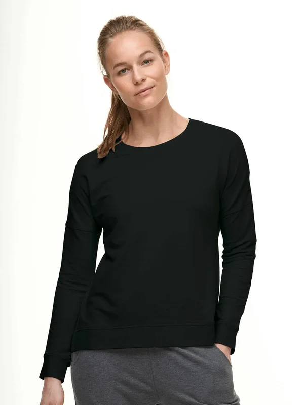 Tasc Performance Riverwalk French Terry Casual Sweatshirt for Women in Black.Size Xs