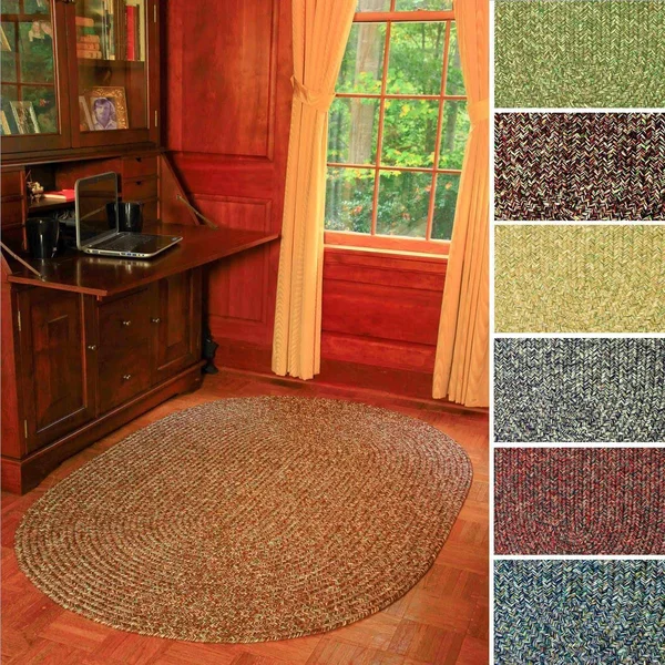 Rhody Rug Sandi Indoor/Outdoor Braided Rug - Graphite 4& x 6& Oval