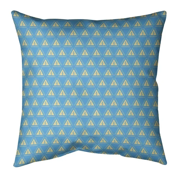 Two Color Minimalist Trees with Yellow Throw Pillow - 26 x 26 - Yellow & Purple - Faux Suede