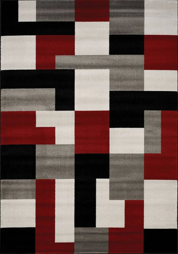 Kalora Platinum Red/Black Area Rug