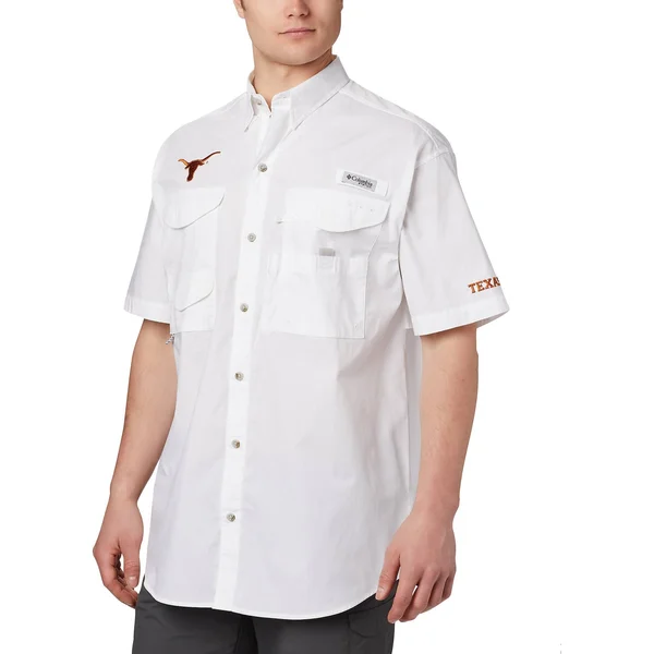 Columbia NFL Bonehead Short Sleeve Shirt L - TEX, White