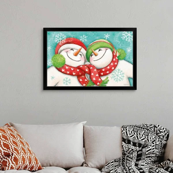 Let It Snow II Eyes Open - Black Framed Wall Art, 36x24, Great Big Canvas