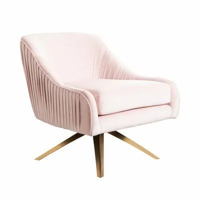 Everly Quinn Dejon Swivel Side Chair Upholstery Color: Blush Pink