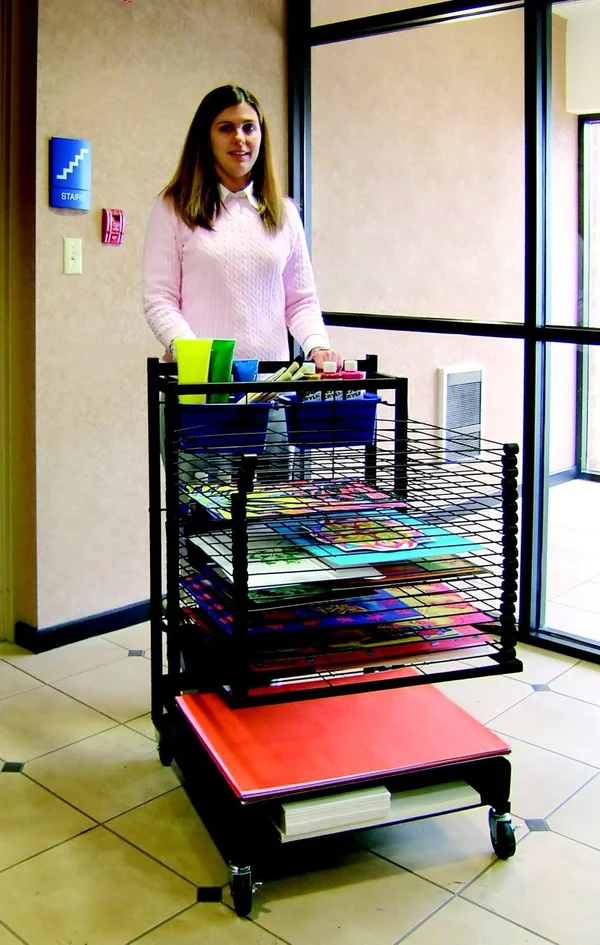 Sax Mobile Drying and Storage Rack - 26 x 25 Inches - Black
