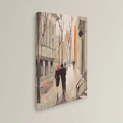 &Village Promenade Neutral& Painting Print on Wrapped Canvas Charlton Home Size: 19x22 H x 12x22 W x 2x22 D
