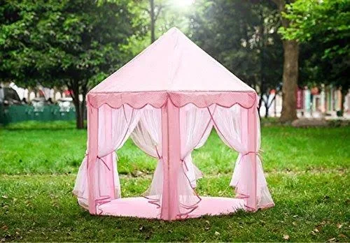 BESUNTEK Children Play Tent - Pop Up Princess Castle Playhouse for Boys - Girls, Toddlers, Indoor Outdoor Use Princess Tent, Pink