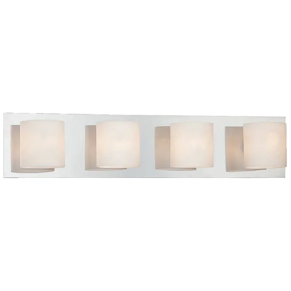 Eurofase 20380-014 Geos 4-Light Bathbar, Satin Nickel