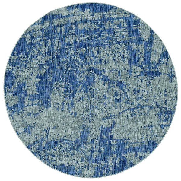 Kas Provo 5760 Grey/Denim Strokes Area Rug 7&10x22 Round
