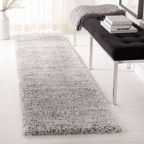 Safavieh Fontana Shag Solid Grey Rug - 2&3x22 x 8& Runner - Gray