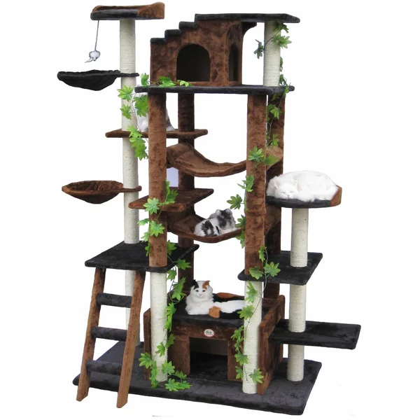 Go Pet Club 77-inch Cat Tree - Brown/Black