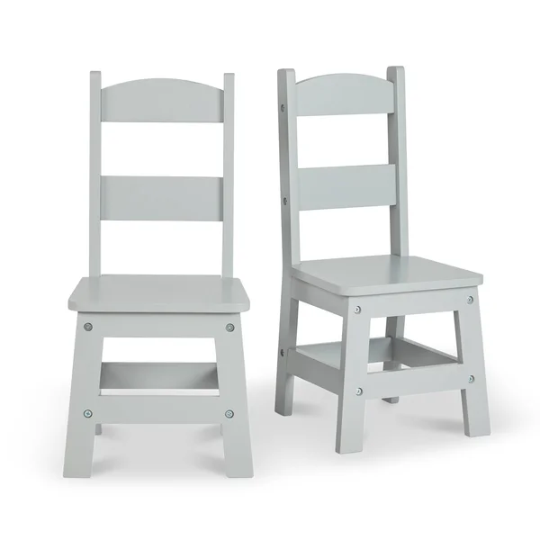 Melissa & Doug Wooden Chair Pair - Gray