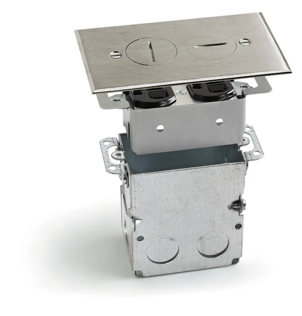 Lew Electric SWB-2-NS Floor Box Recessed Nickel Silver