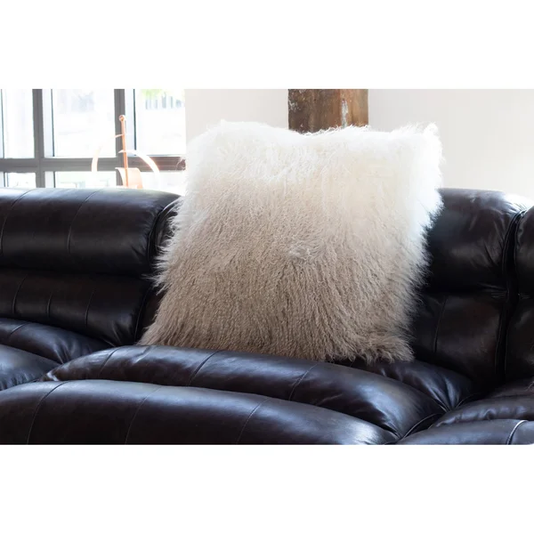 Moe&s Lamb Fur Pillow Light Grey Spectrum