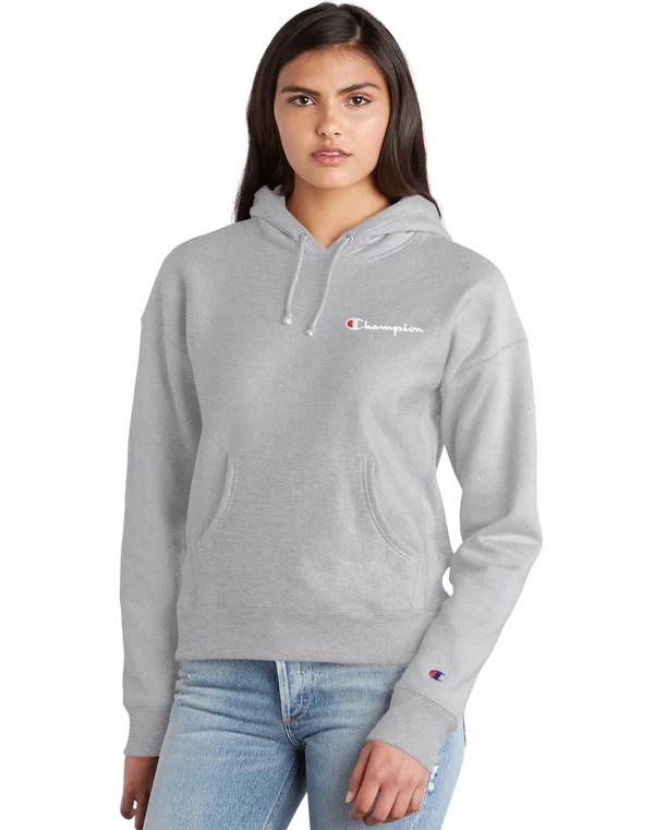 Women's Life REVERSE Weave Pullover Hoodie in Grey by Champion
